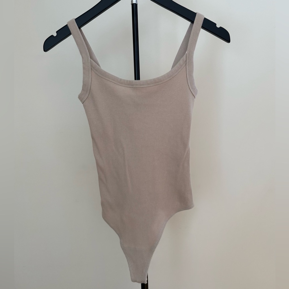 Abercrombie & Fitch Ribbed Tan Bodysuit